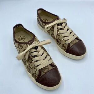 ✨MICHAEL KORS Signature Brown/Gold/Tan  Sneakers Size: 7.5✨